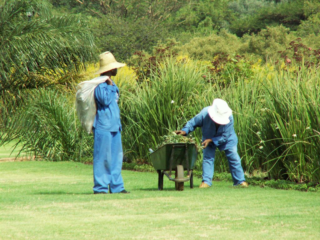 PRETORIA - twee tuinmannen bij de Union Buildings