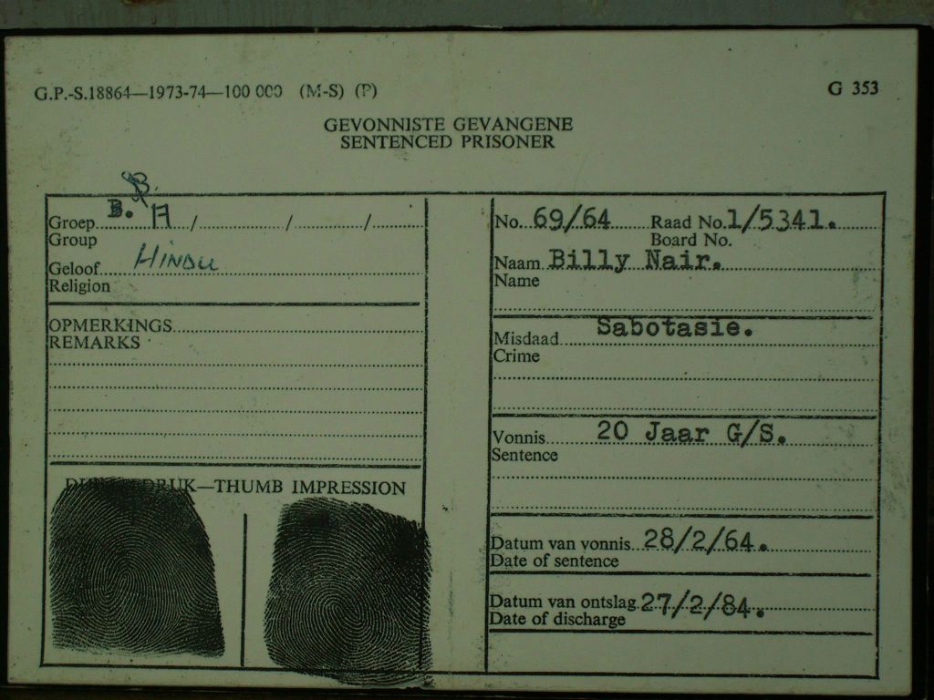 KAAPSTAD - een gevangenen papier in de gevangenis op Robbeneiland