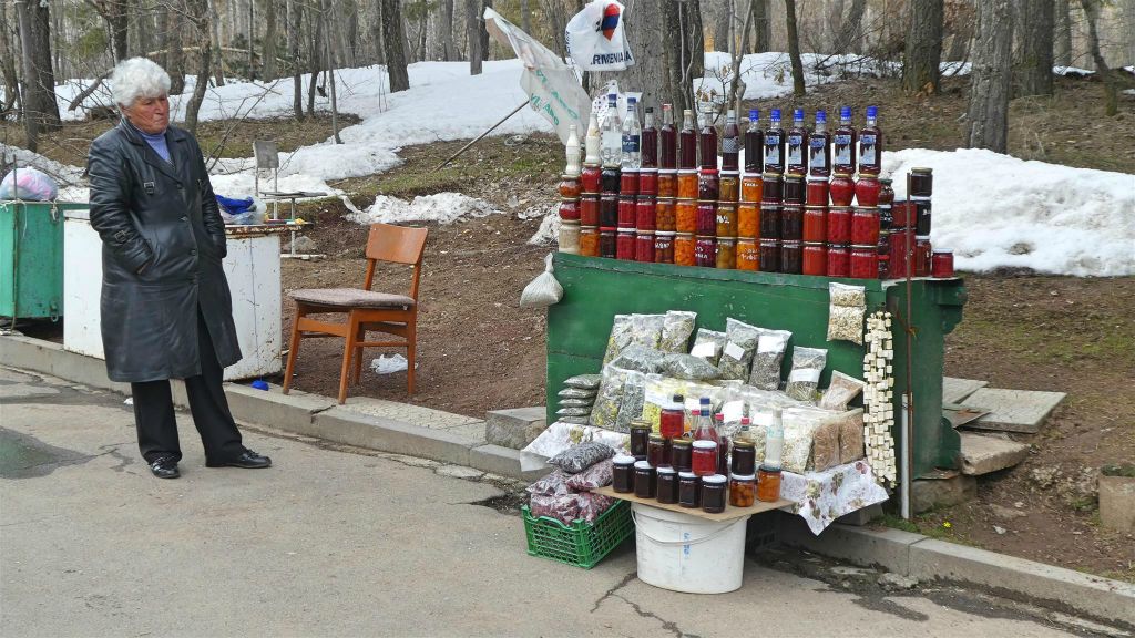 JERMUK - de verkoop van Armeense producten in een park