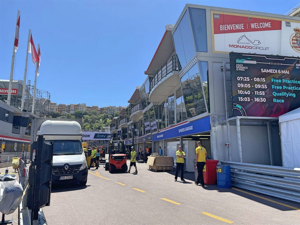 MONACO - de pitstraat  van de ePrix van Monte Carlo