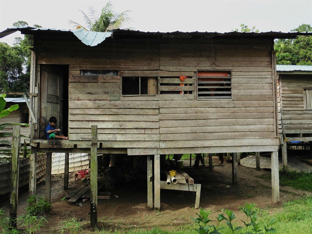 MULU NATIONAL PARK - een paalwoning in het dorp van de Penan stam
