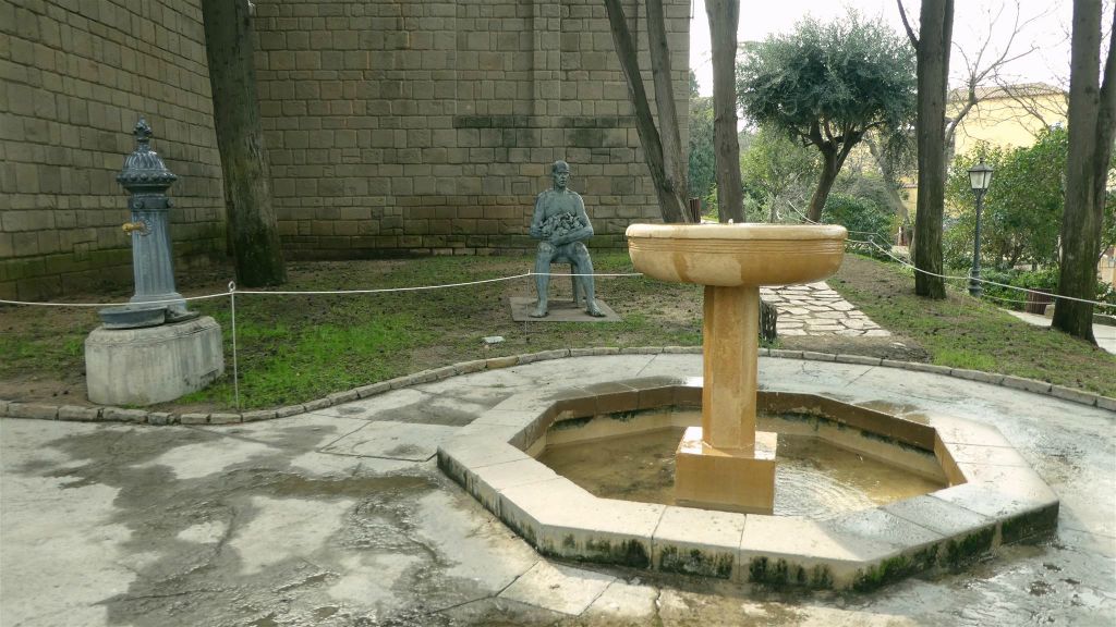 BARCELONA - binnen bij het openluchtmuseum het Spaanse dorp