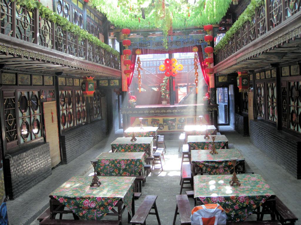 PINGYAO - de binnenplaats van ons hotel in het oude centrum