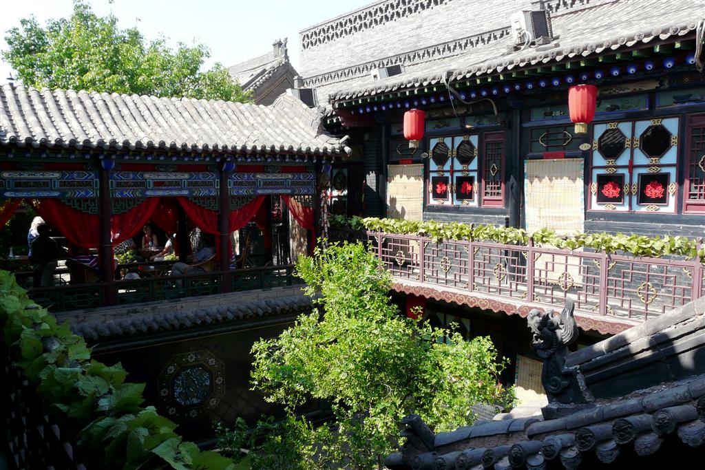 PINGYAO - de binnenplaats van ons hotel in het oude centrum