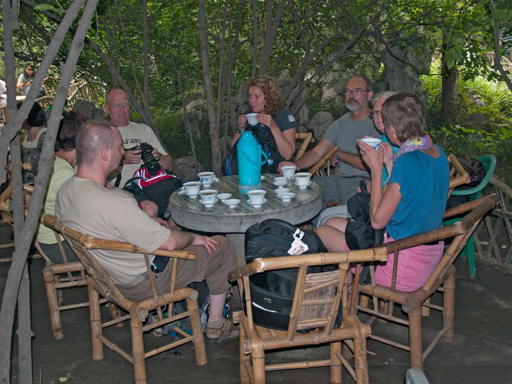 CHENGDU - jasmijnthee drinken in het volkspark