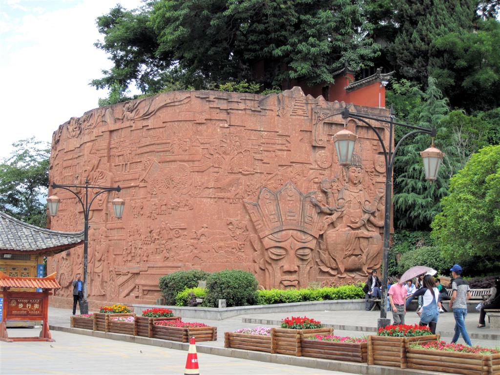 LIJIANG - steenhouwwerk in het oude centrum