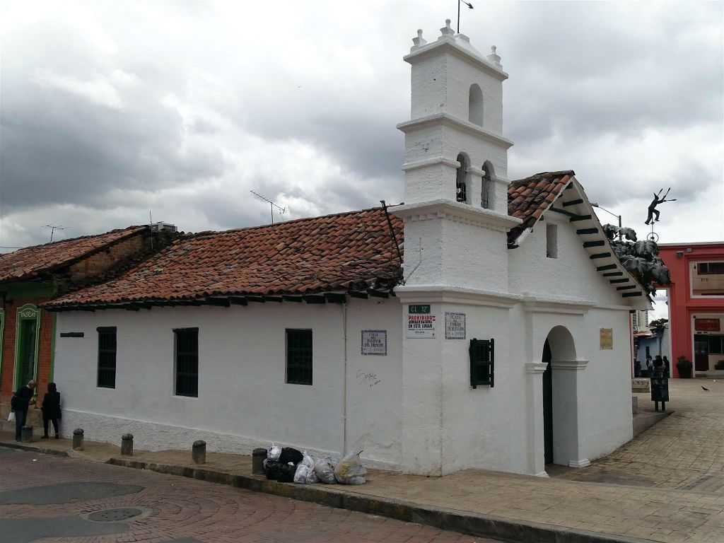 BOGOTA - de San Miguel kapel bij het plein del Chorro de Quevedo