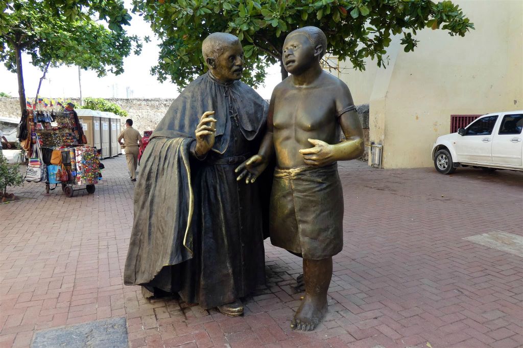CARTAGENA - een beeld ter ere van San Pedro Claver