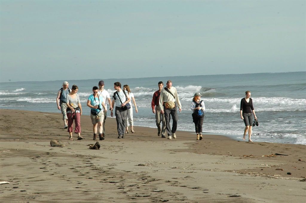 TORTUGUERO NATIONAL PARK - Carlos en groepsgenoten op het strand