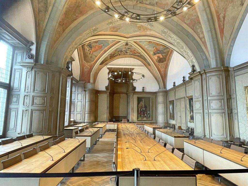 AACHEN - de raadszaal in het stadhuis