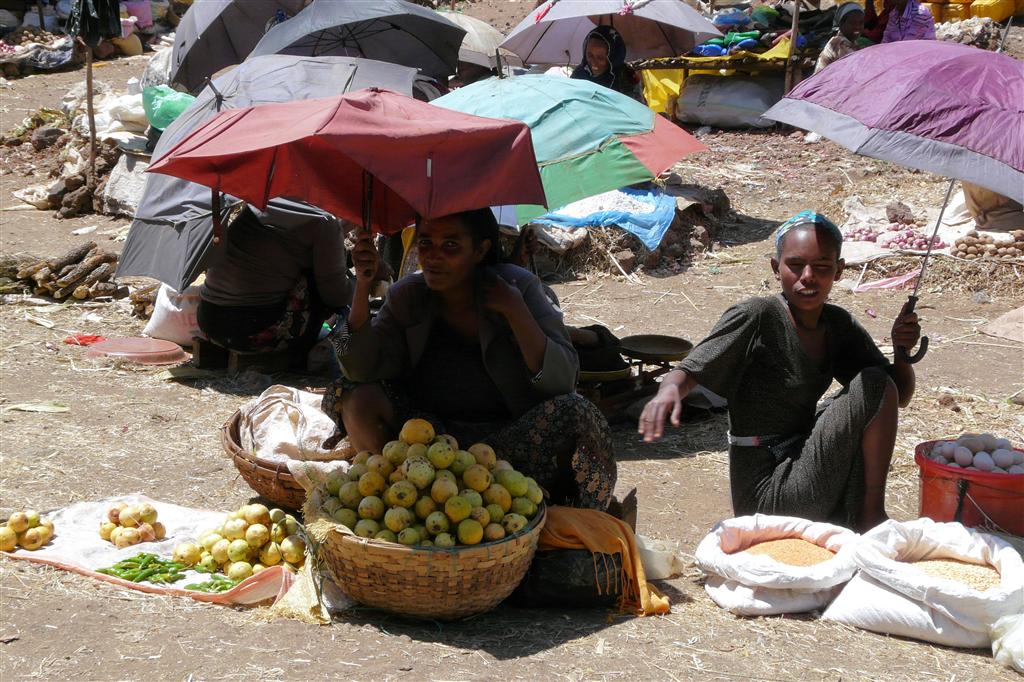 BAHIR DAR -> GONDAR - vruchten op een lokale markt
