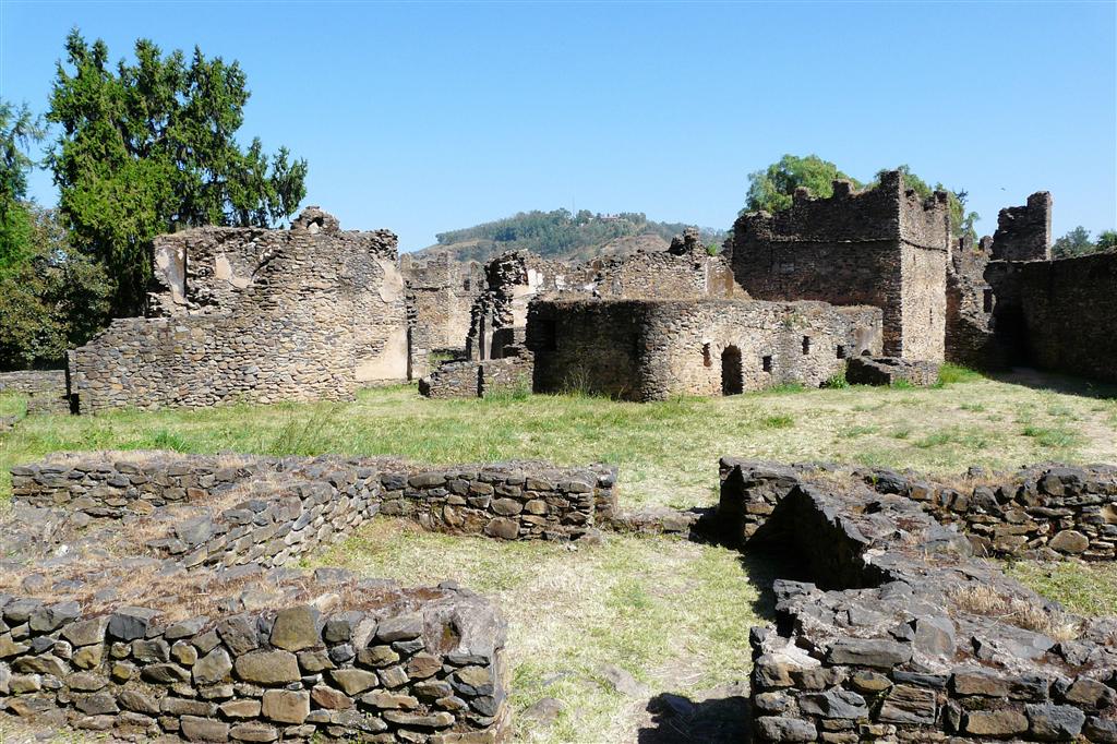 GONDAR - overblijfselen op het Fasil Ghebbi complex