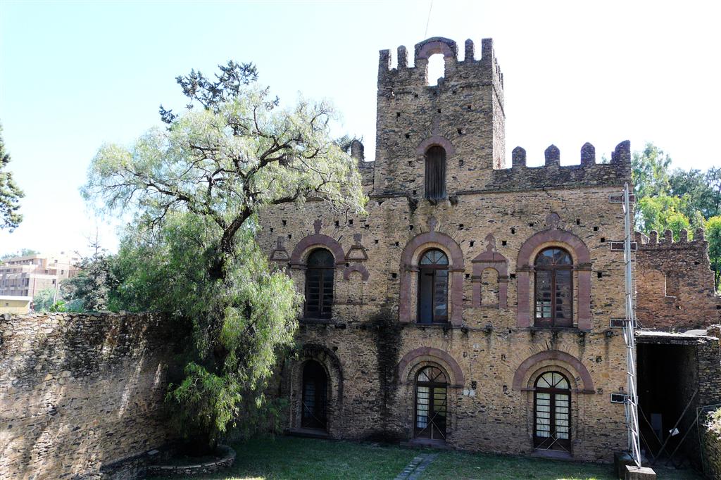 GONDAR - het kasteel van Mentewab van het Fasil Ghebbi complex