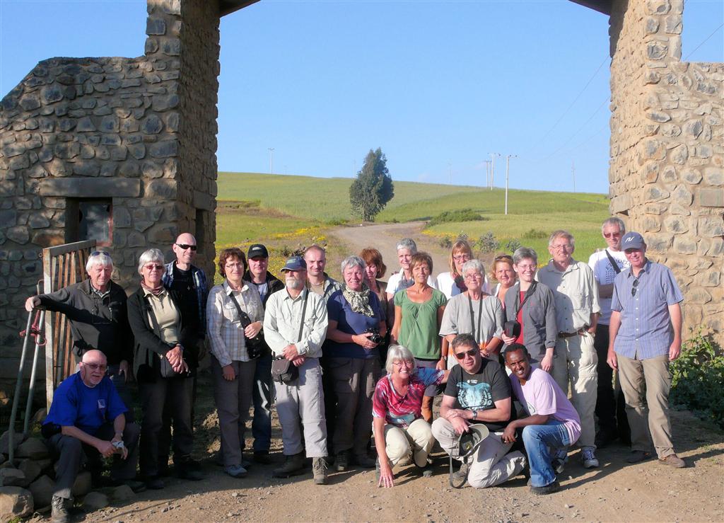 DEBARK (Simien Nationaal Park) - de groepsfoto bij de in-uitgang van het Simien Nationaal Park