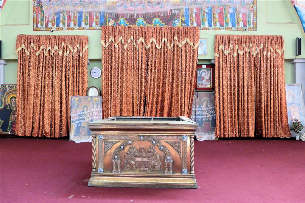 AKSUM - een heilige eucharistie tabel in de nieuwe Saint Mary of Zion kerk