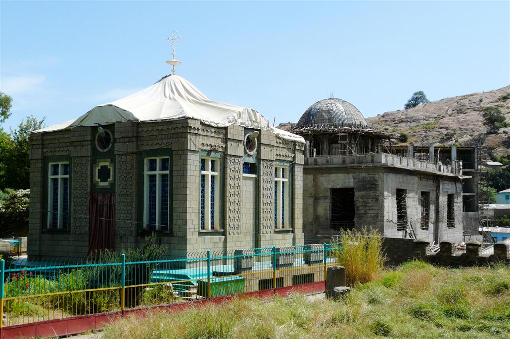 AKSUM - de kapel waar de ark van het verbond bewaard wordt bij de Saint Mary of Zion kerk