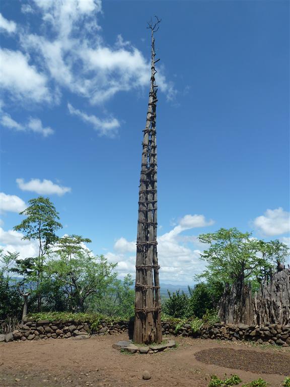 ARBA MINCH -> JINKA - de generatieboom op het centrale plein bij de Konso stam