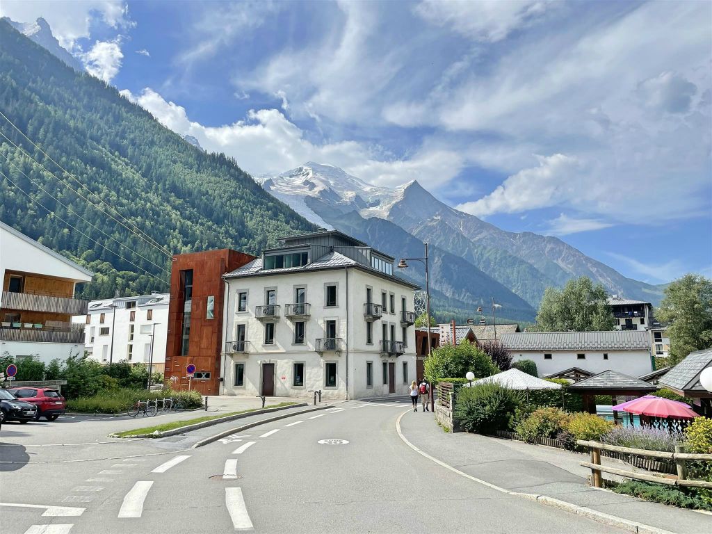 CHAMONIX - het uitzicht op de berg Aiguille du Midi