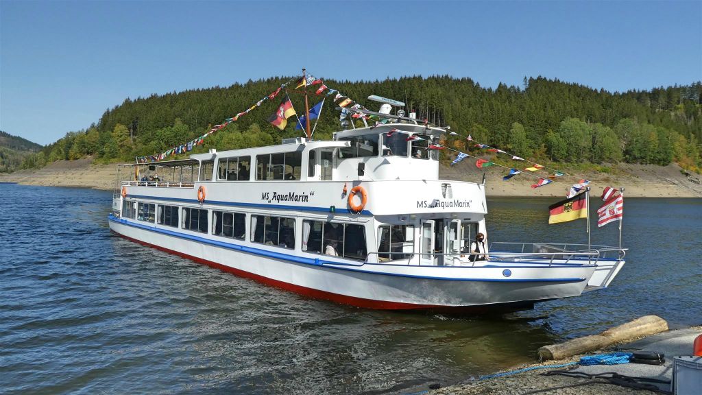 SCHULENBERG - de boot waarmee we over het stuwmeer de Okerstausee gaan varen