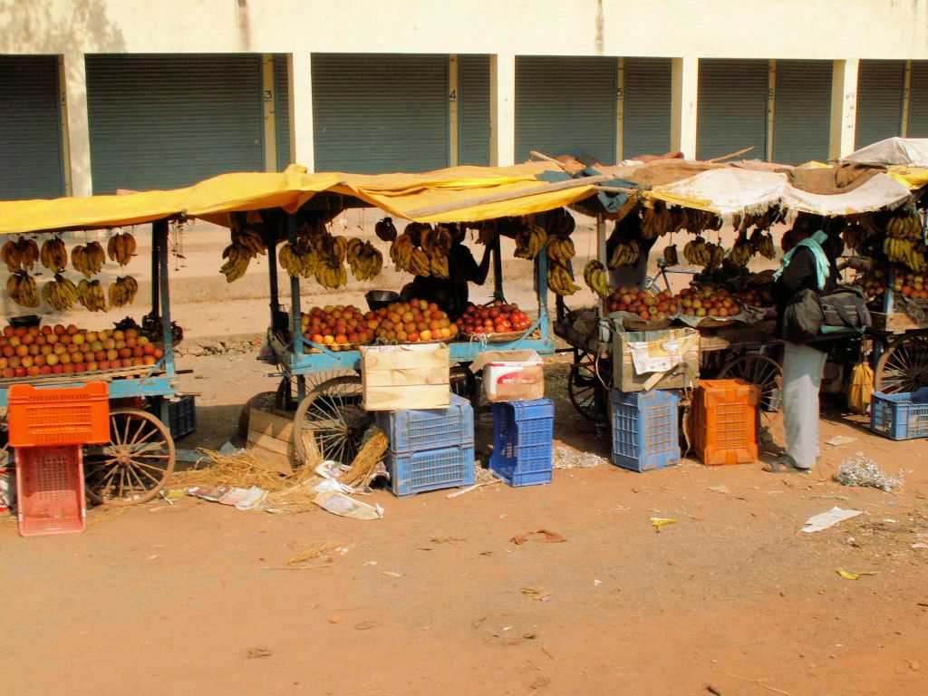 INDIA - KHAJURAHO -> VARANASI - enkele fruitstallen
