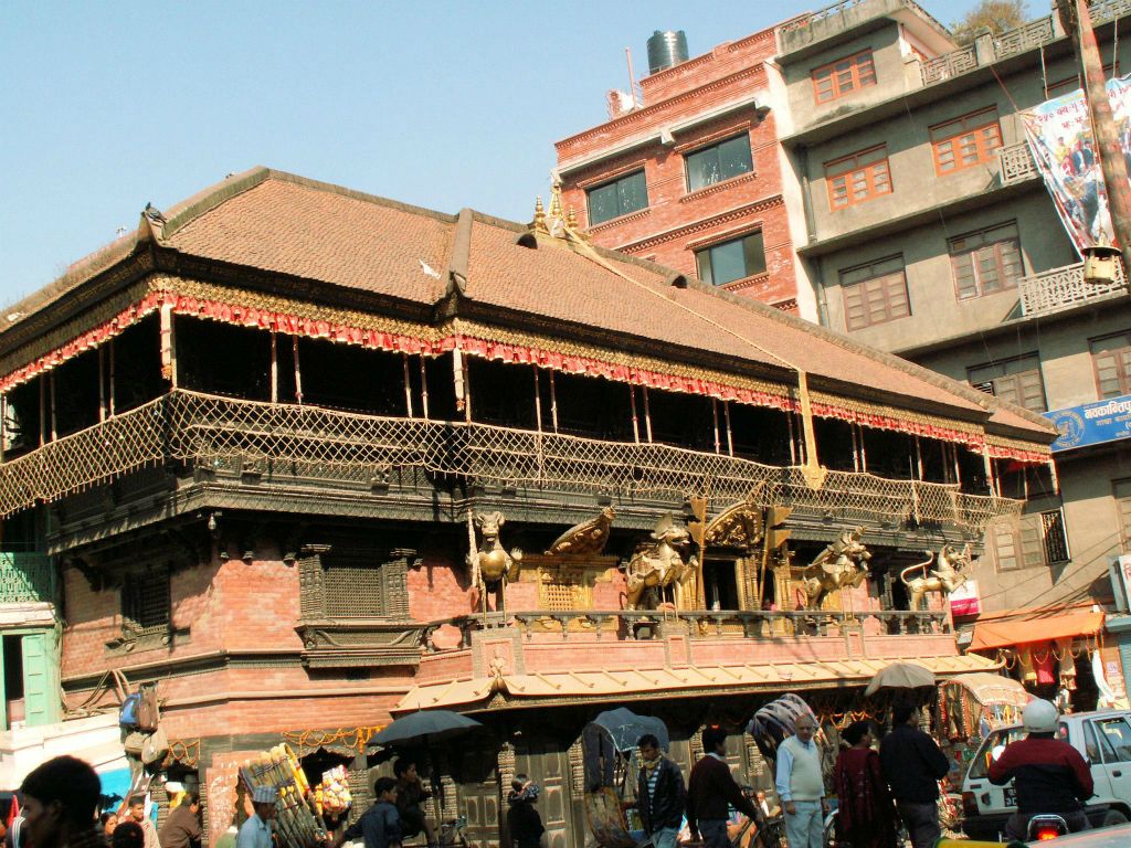 NEPAL - KATHMANDU - de Akash Bhairab tempel
