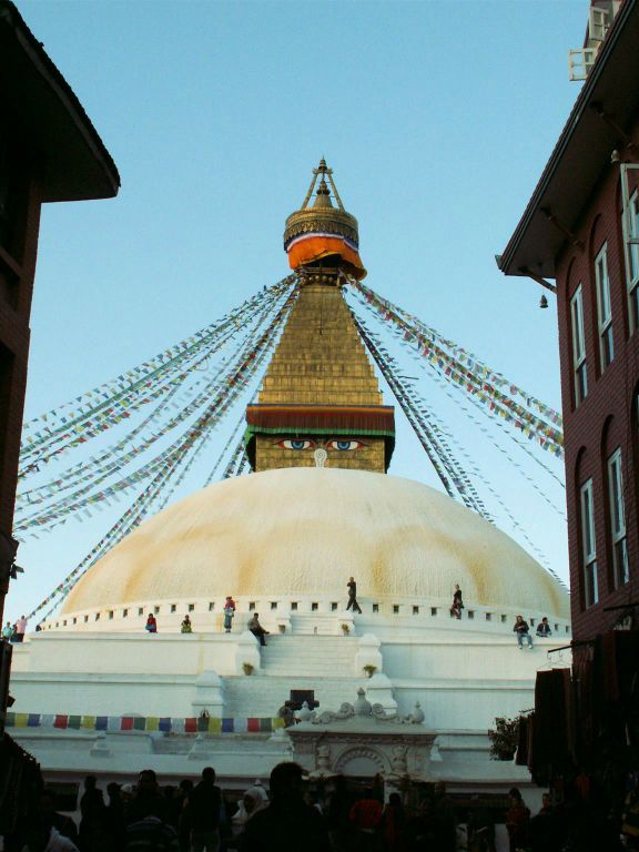 NEPAL - KATHMANDU - de Bodnath stoepa