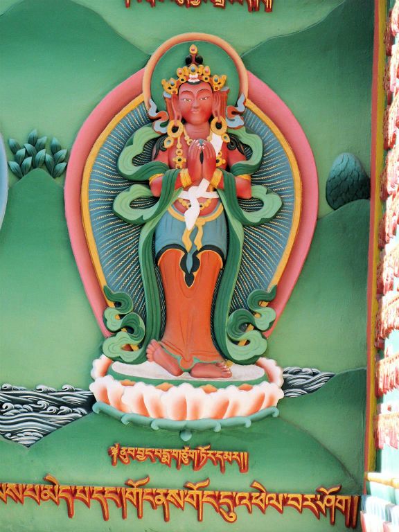 NEPAL - KATHMANDU - een muurschildering van heiligen