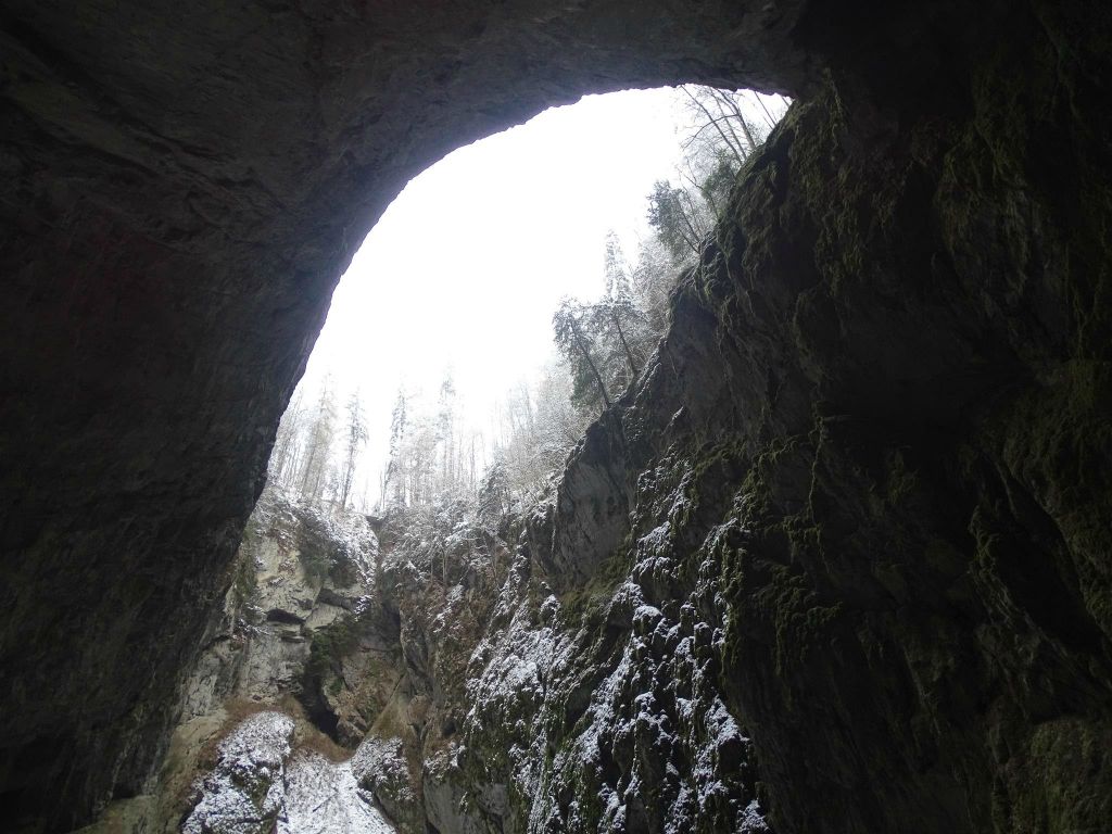 PUNKVA GROTTEN - een opening bij de Punkva grotten