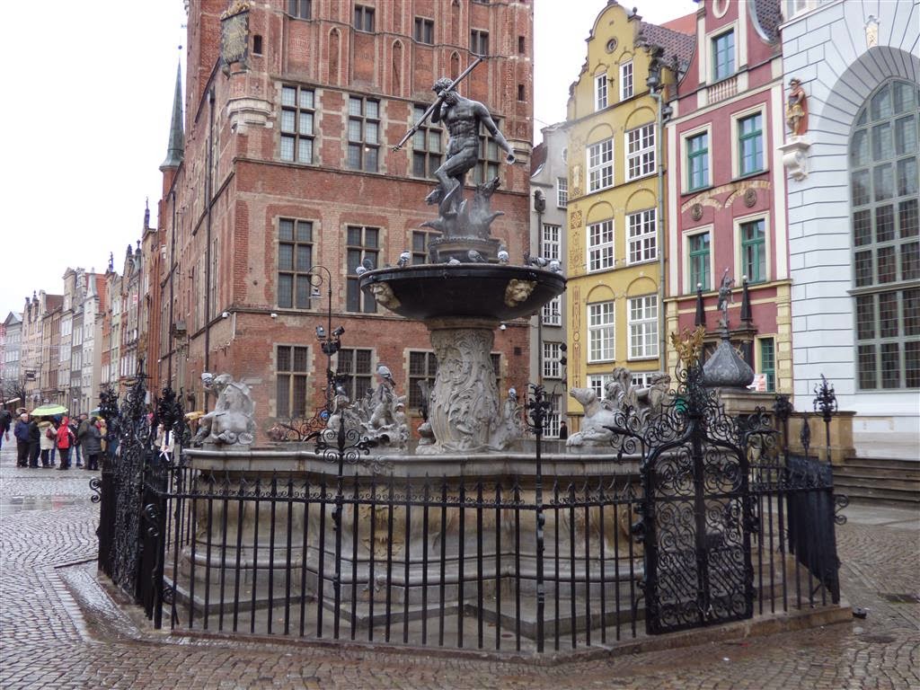 GDAŃSK - de Neptunusfontein in het oude centrum