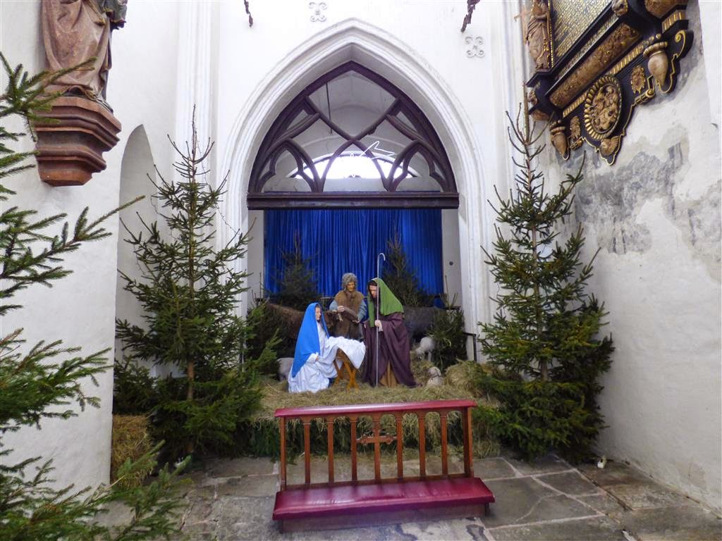 GDAŃSK - een kerststal in de Mariakerk