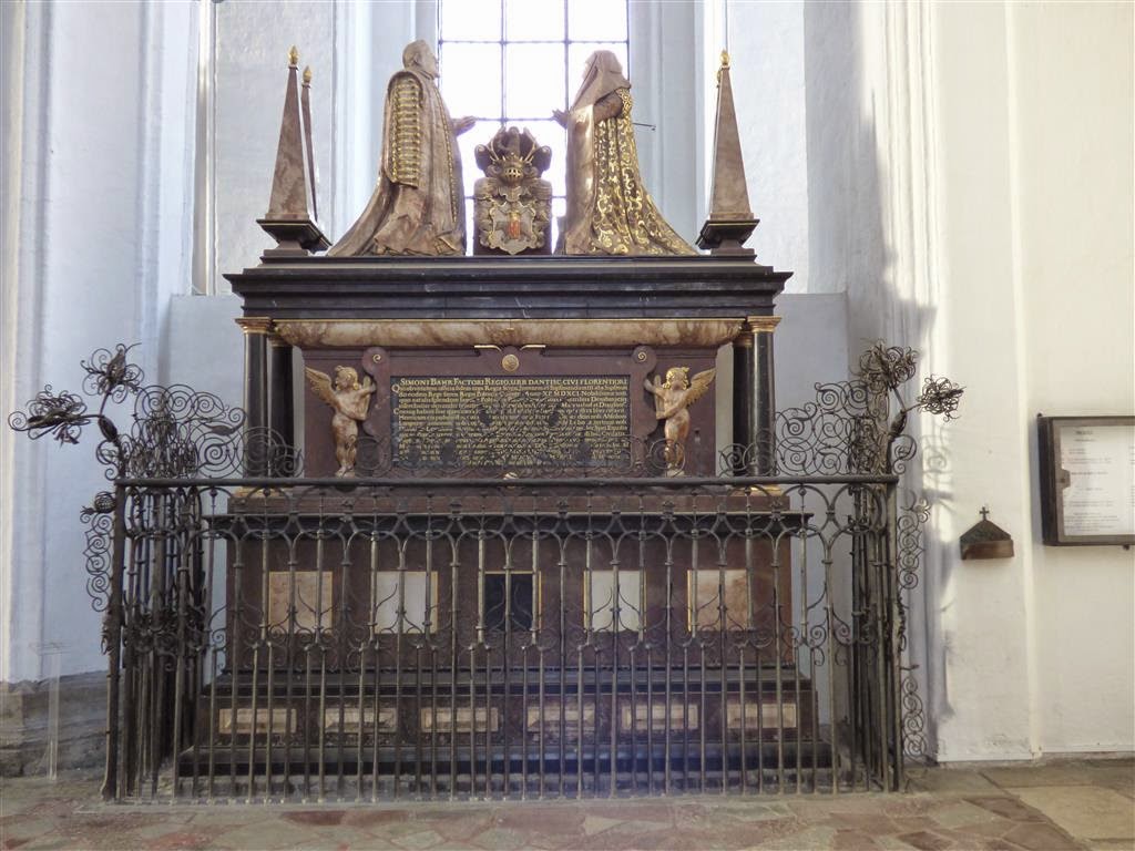 GDAŃSK - de graftombe van Simon en Judith Bahr uit 1614, dit waren de schoonouders van Johann Speimann een rijke koopman