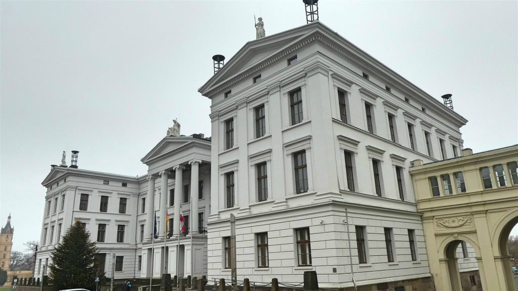 SCHWERIN - een gebouw van de staatskanselarij