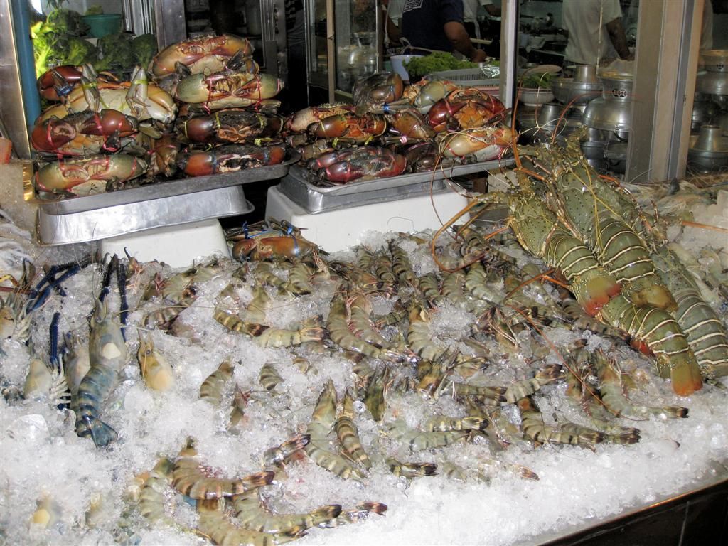 THAILAND - CHIANG MAI - kreeften bij een visrestaurant