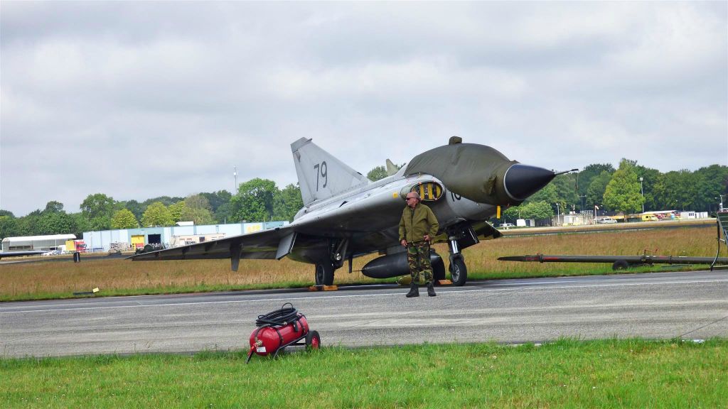 een Saab SK-35C Draken onderscheppingsjager (79 Zweden)