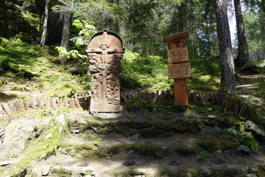 CAMPO TURES - een houten beeld in het nationale park Rieserferner