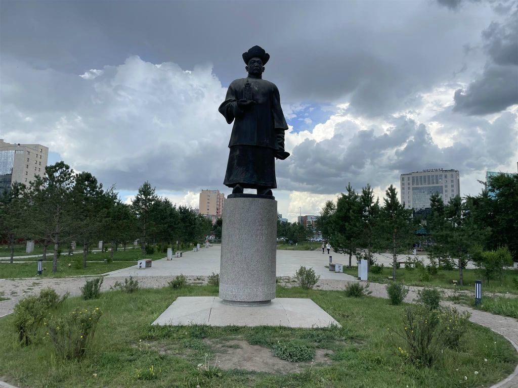 ULAANBAATAR - een kunstwerk in het Bogd Khaan Palace Museumpark