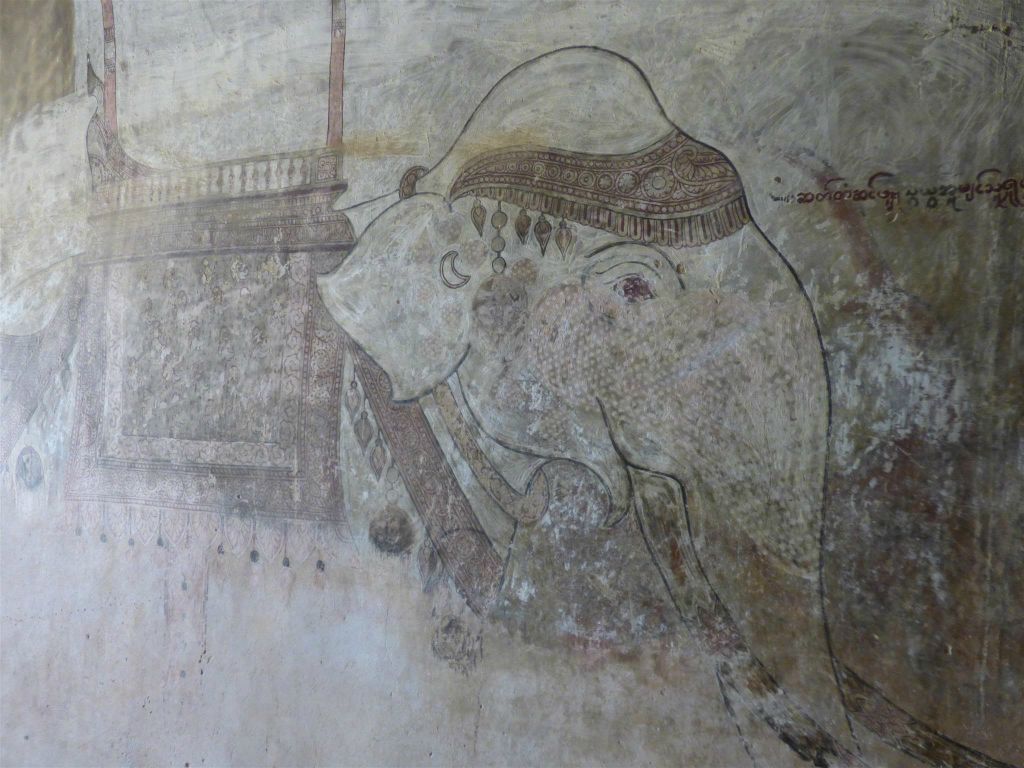 BAGAN - een muurtekening in de Sulamani tempel