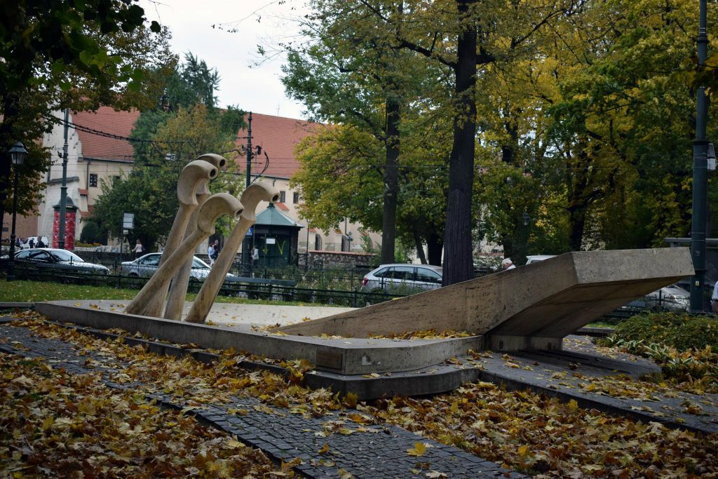 KRAKAU - de Chopins piano-waterfontein