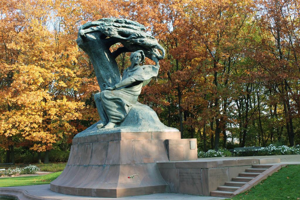WARSCHAU - het Chopin-beeld in het Łazienki park