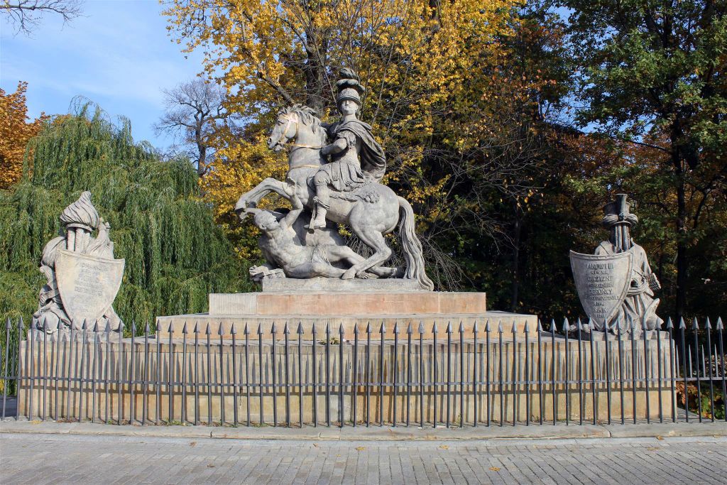 WARSCHAU - een monument in het Łazienki park ter ere van de Poolse koning John III Sobieski (1629-1696)