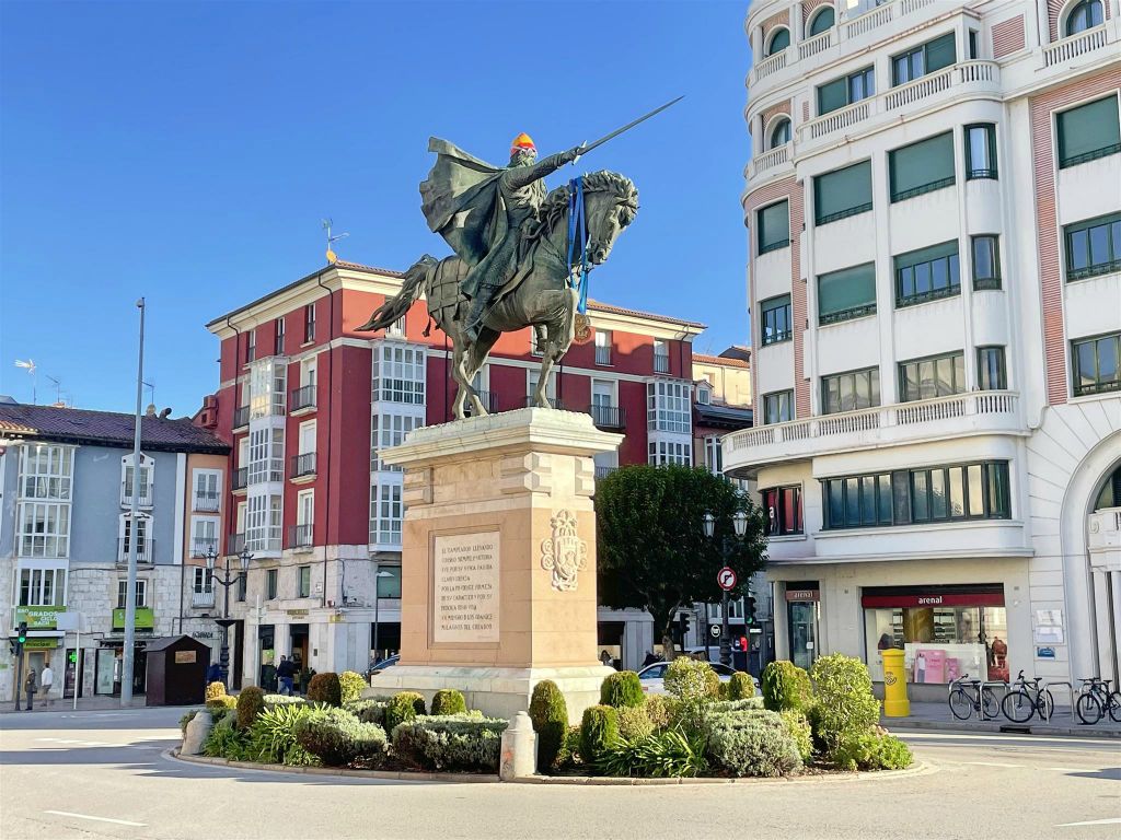 BURGOS - een ruiterstandbeeld ter ere van de ridder El Cid Campeador (1040-1099)