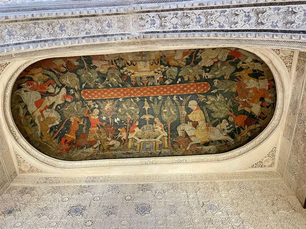 GRANADA - een plafondschildering van de Nasrid paleizen
