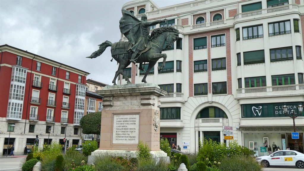 BURGOS - een ruiterstandbeeld ter ere van de ridder El Cid Campeador (1040-1099)