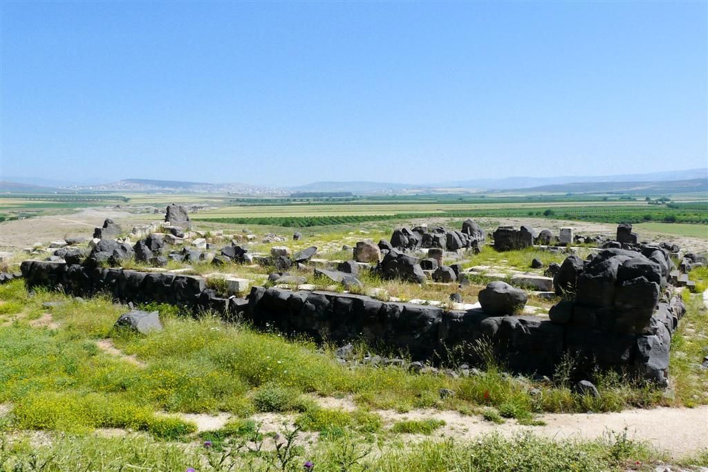 SYRIЁ - AIN DARA (40km ALEPPO) - overzichtsfoto restanten basaltbeelden