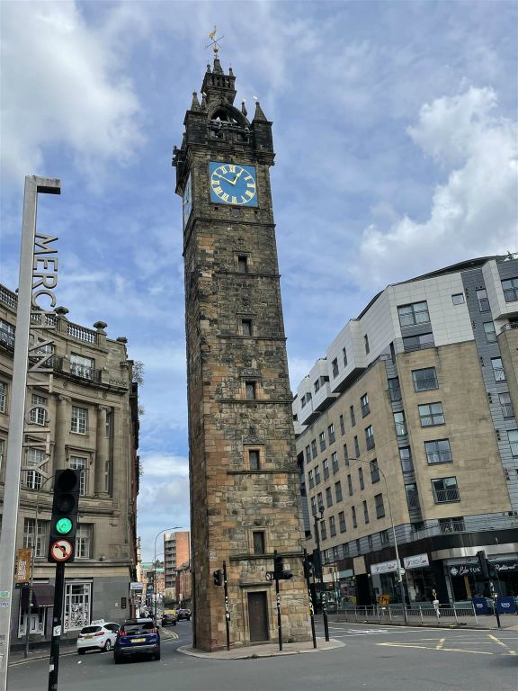 GLASGOW - de overgebleven toren van het gebouw Glasgow Tollbooth