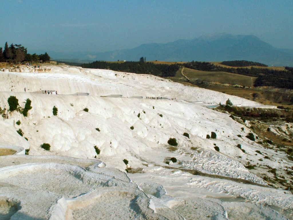 PAMUKKALE - het uitzicht op de kalkterrassen