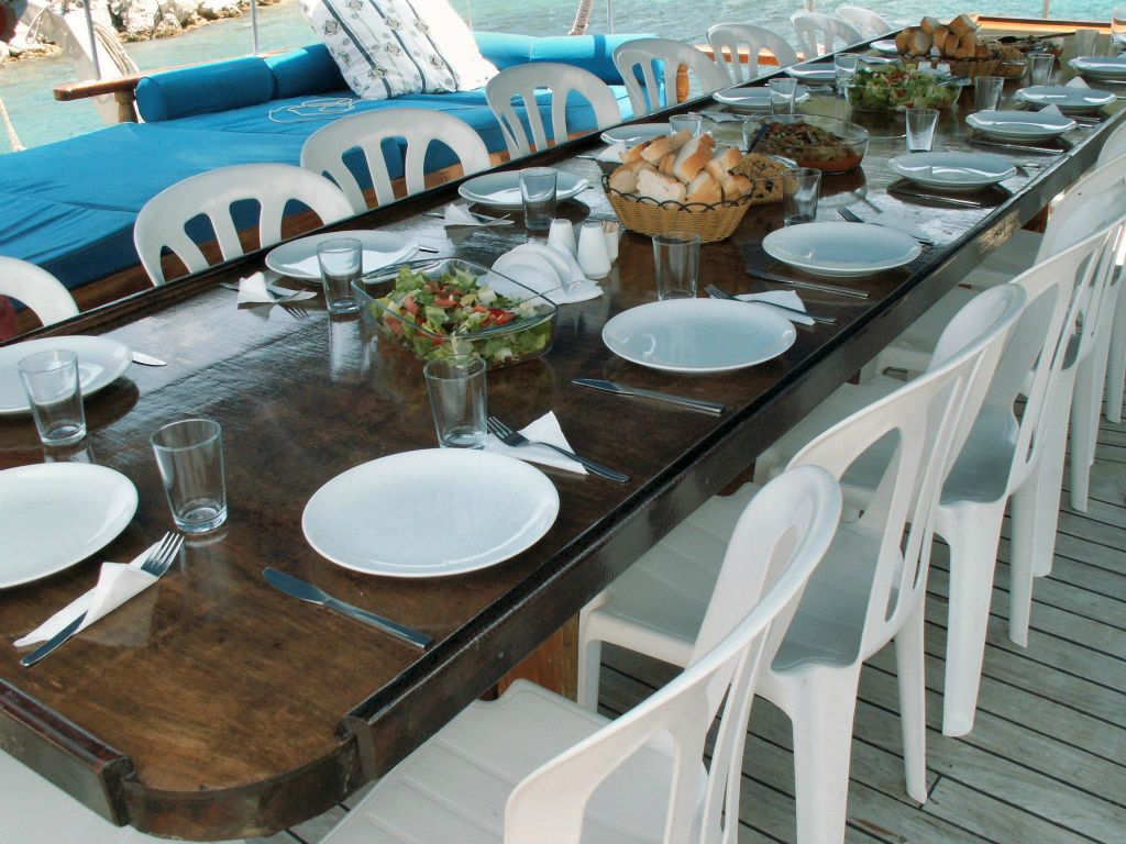 MARMARIS -> DALYAN - de lunch op de boot waarmee we varen