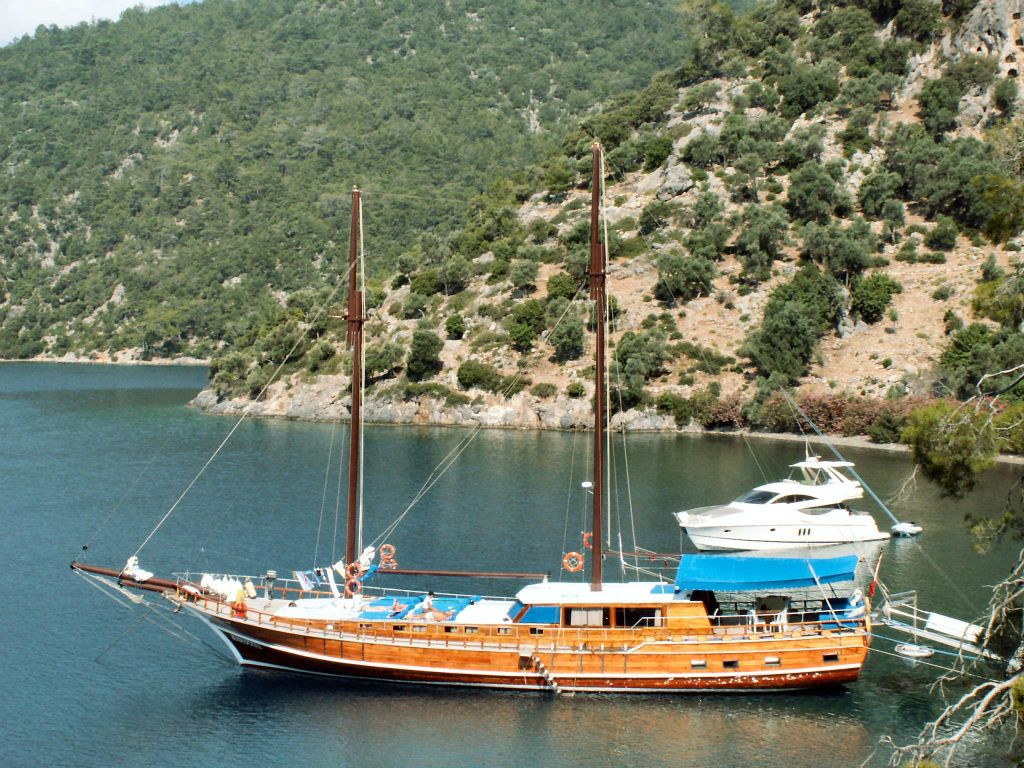 DALYAN -> FETHIYE - de boot waarmee we varen