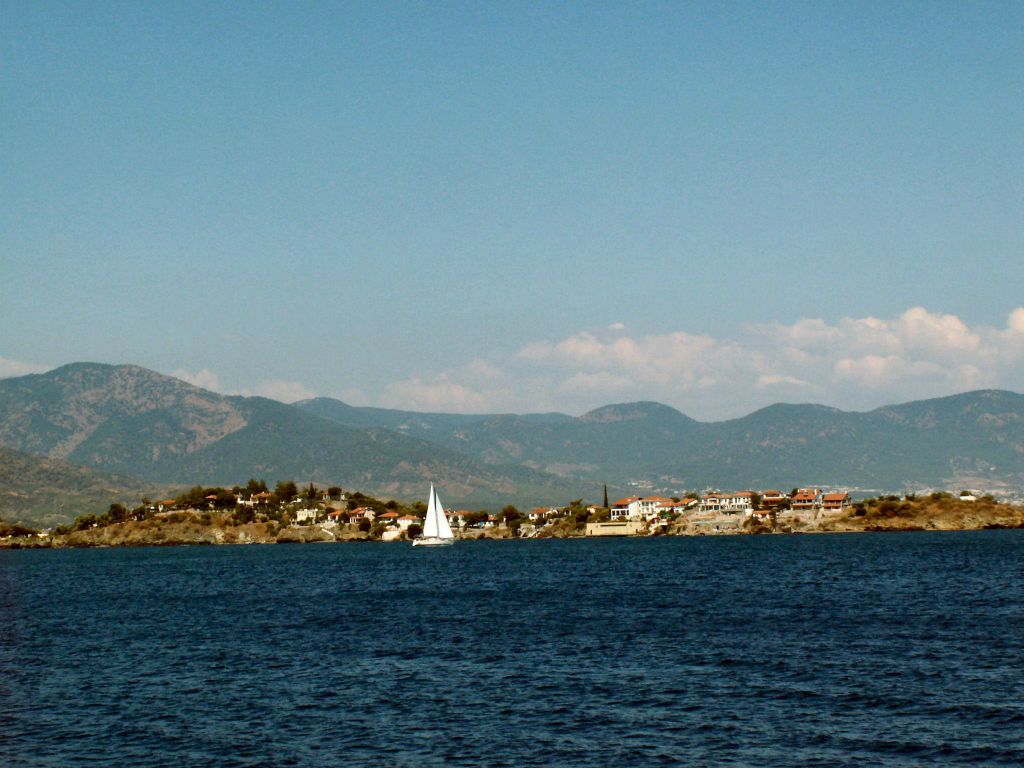 DALYAN -> FETHIYE - het uitzicht vanaf de boot waarmee we varen