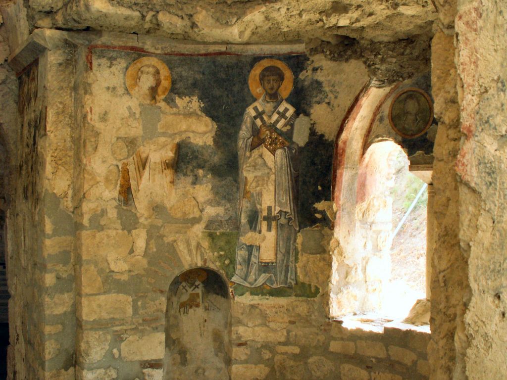 MYRA - een oude muurschildering in een oude Russisch-orthodoxe kerk